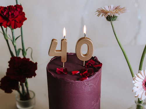 Lumânare numerică aurie - 0 - 1 buc.