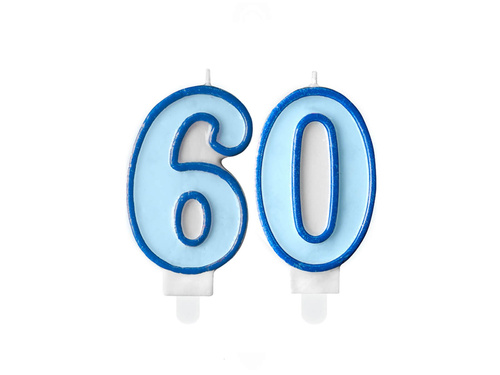 Lumânări numărul albastru - 60 - șaizeci - 2 buc.