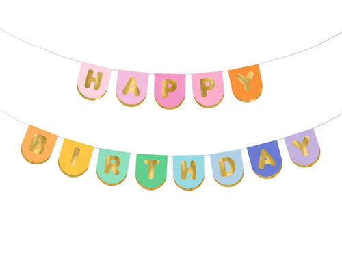 Banner colorat Happy Birthday - 163 x 12 cm - 1 buc.