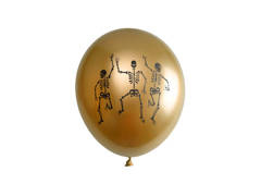 Baloane de Halloween cu schelet din latex - 30 cm - 6 buc.
