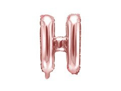 Balon din folie litera "H" roz și auriu - 35 cm