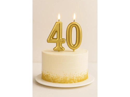 Lumânări numerice aurii - 40 - 2 buc.