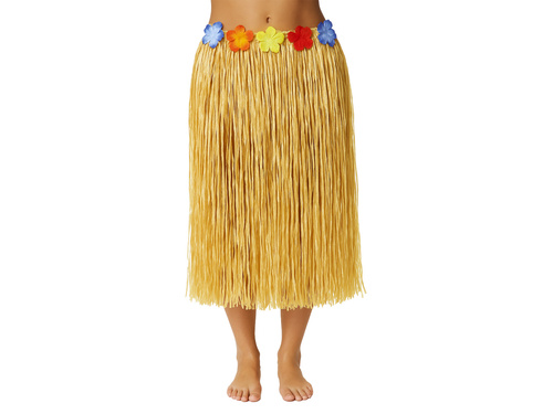 Fustă hawaiiană lungă din paie - 80 cm - 1 buc.