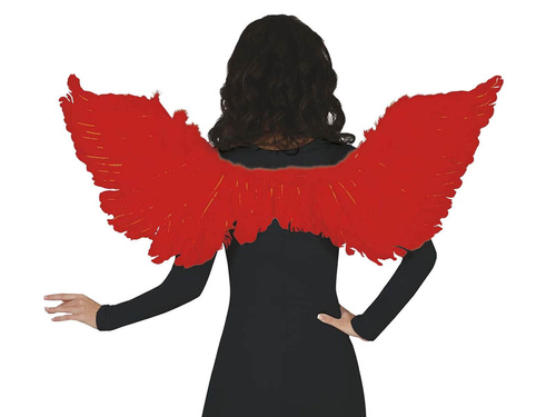 Aripi de înger roșii cu pene - 106 cm - 1 buc.