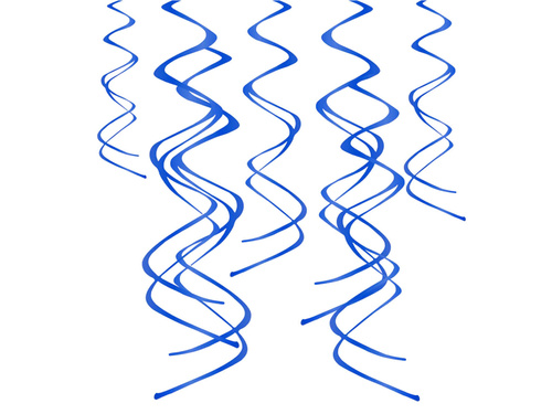 Decorațiuni suspendate spirale albastre - 60 cm - 5 buc.