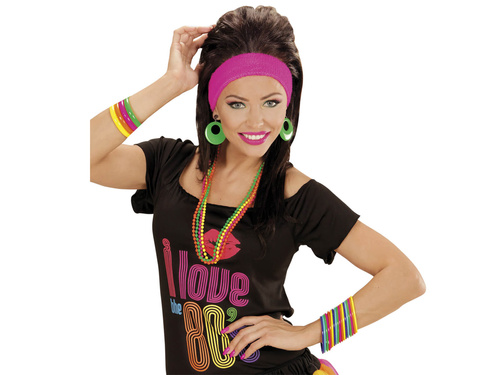 Brățări colorate Disco 80s - 18 buc.