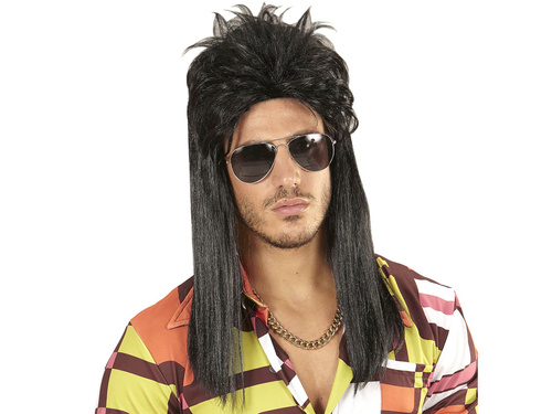 Peruca disco neagră pentru bărbați - 1 buc.