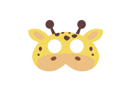 Mască girafă din fetru - 1 buc.