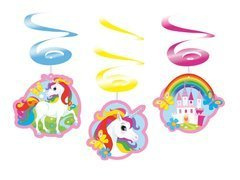 Unicorn agățat decorare molid - 6 buc.