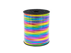 Panglică decorativă pentru baloane holografică multicoloră - 458 m