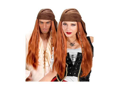 Peruca Piratul din Caraibe cu bandana din tesatura de piele de căprioară