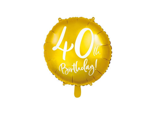 Balon cu folie aurie - 40th Birthday - 45 cm - 1 buc.