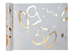Suport de masă imprimat pentru decorarea celei de-a 50-a aniversări - 30 cm x 5 m - 1 buc.