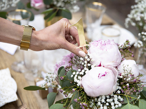 Numere de masă metalice aurii - 11 buc.