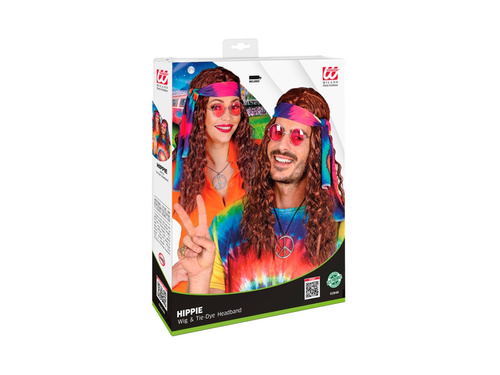 Peruca hippie maro cu bentiță