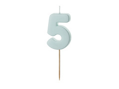 Numărul cinci lumânare albastră - 5 - 1 buc.