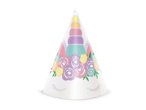 Șepci aniversare unicorn - 6 buc.