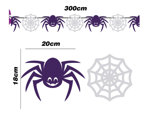 Ghirlandă cu păianjeni - 300 cm - 1 buc.