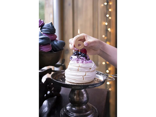 Numărul șase lumânare aur roz - 6 - 1 buc.