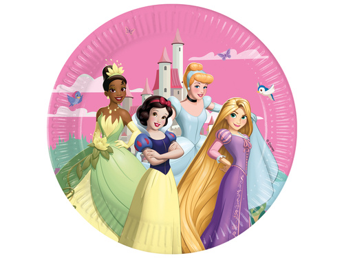 Farfurii aniversare prințesă - Prințesă - 23 cm - 8 buc.