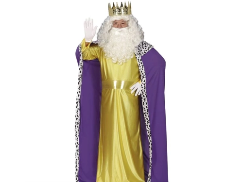 Costum de rege violet și auriu pentru bărbați