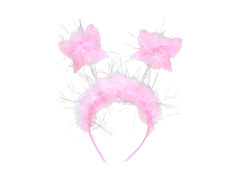 Bentiță fluture roz cu blană