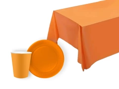 Veselă de unică folosință portocalie - 24 buc.