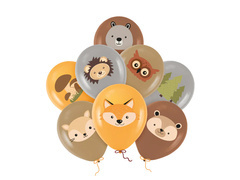 Baloane de latex cu prieteni din pădure - 30 cm - 8 buc.