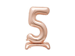 Balon vertical din folie numărul 5 roz auriu - 76 cm - 1buc.