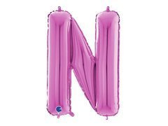 Fucsia litera N balon de folie - 66 cm - 1 buc.
