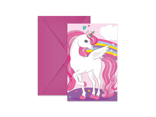 Invitații aniversare unicorn - 6 buc.