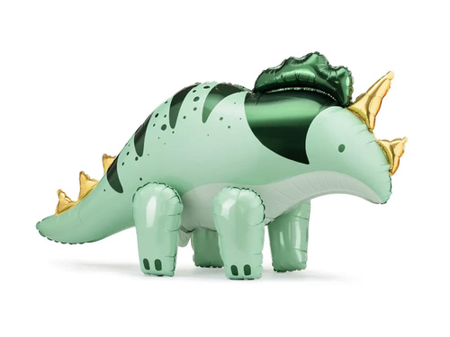 Balon 3D Triceratops din folie verde - 93 x 49 cm - 1 buc.