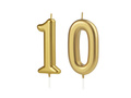 Lumânări numerice aurii - 10 - 2 buc.