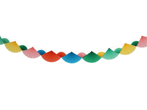 Ghirlandă de hârtie cu rozete colorate - 400 cm - 1 buc.