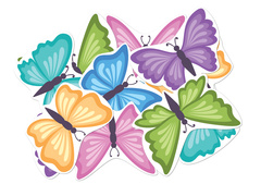 Decorațiuni cu două fețe Fluturi - 12 buc.