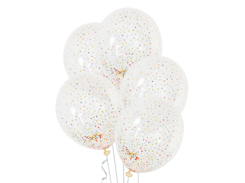 Baloane transparente cu bile din spumă colorată - 30 cm - 3 buc.