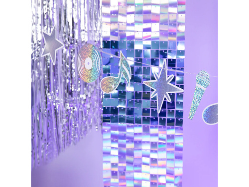 Ghirlandă Disco argintie - 1 buc.