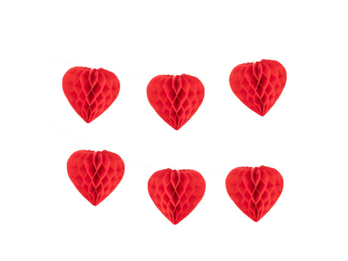 Ghirlandă inimioare din hârtie - 150 cm - 1 buc.