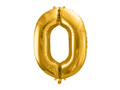Balon din folie numărul 0 auriu - 86 cm - 1 buc.