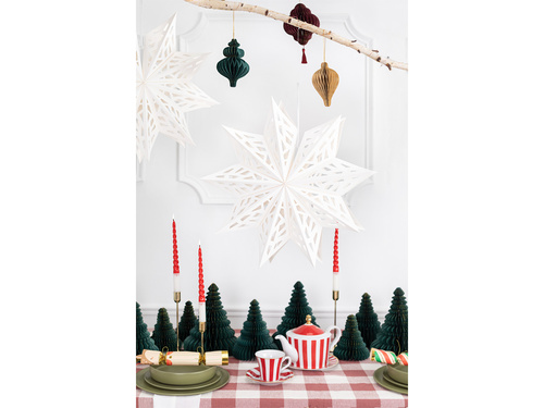 Decor de agățat stea de hârtie albă - 50 cm