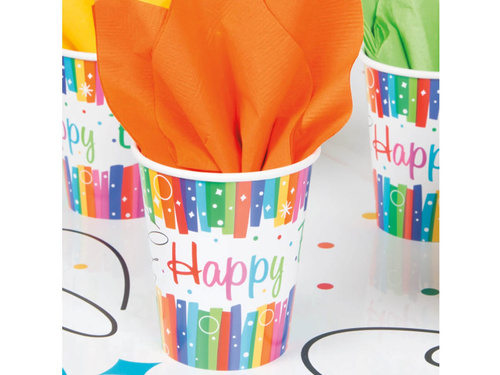 Cupe Rainbow Happy Birthday - 266 ml - 8 buc.