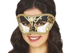 Mască de carnaval cu elemente aurii - 1 buc.
