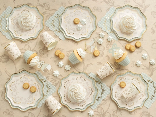 Farfurii de hârtie în carouri - 23 cm - 6 buc.