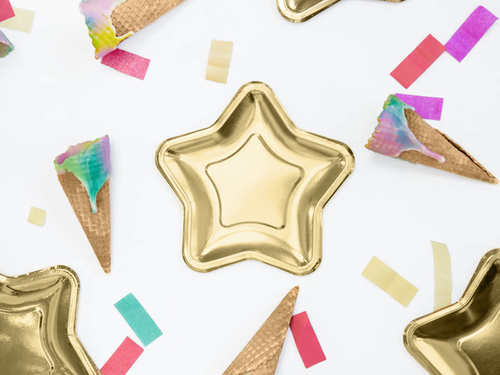 Farfurii cu stea de aur - 23 cm - 6 buc.