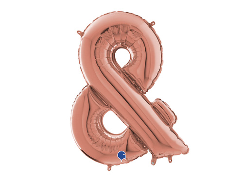 Balon folie semn & aur roz - 66 cm - 1 buc.