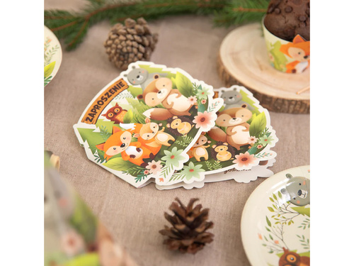 Invitații aniversare „Prietenii din pădure” – 6 bucăți.