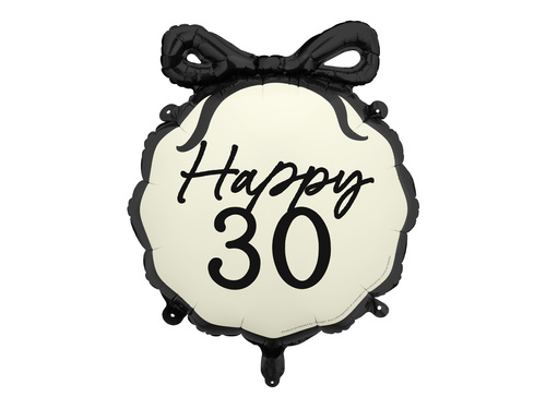 Balon din folie cu fundiță Happy "30" - 47.5 x 45 cm - 1 buc.