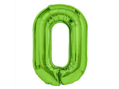 Balon folie verde număr 0 - 100 cm - 1 buc.