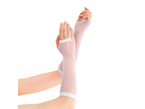 Mănuși albe din plasă - 24 cm