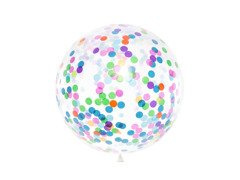 Balon gigant transparent 1 m în diametru cu confetti